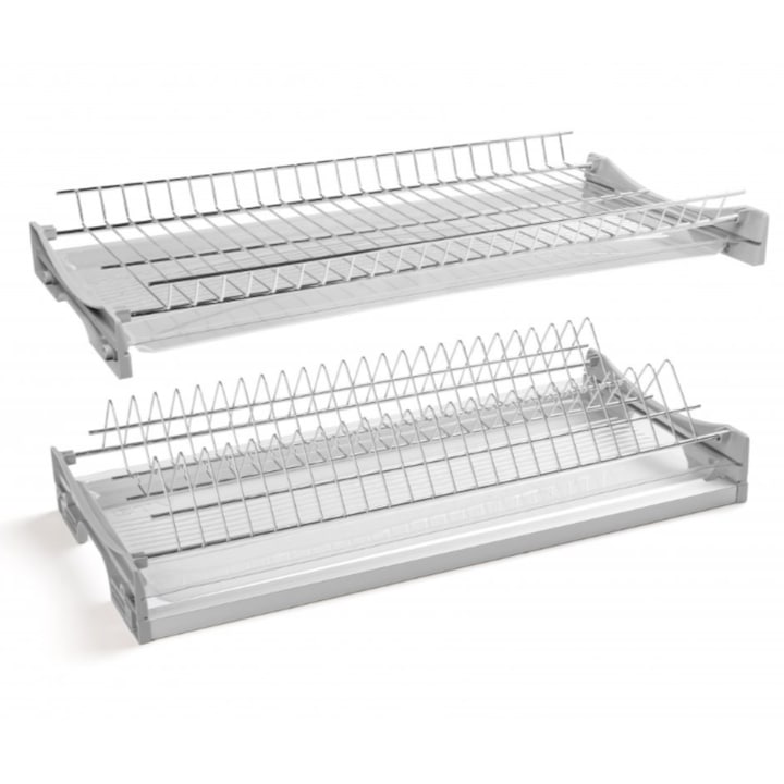 Scurgator de Vase din INOX, Adsinio, 2 Rafturi, 2 Tavite de Scurgere, Pentru Dulap cu Dimensiune Exterioara de 600mm, Interior Dulap 564mm, inox