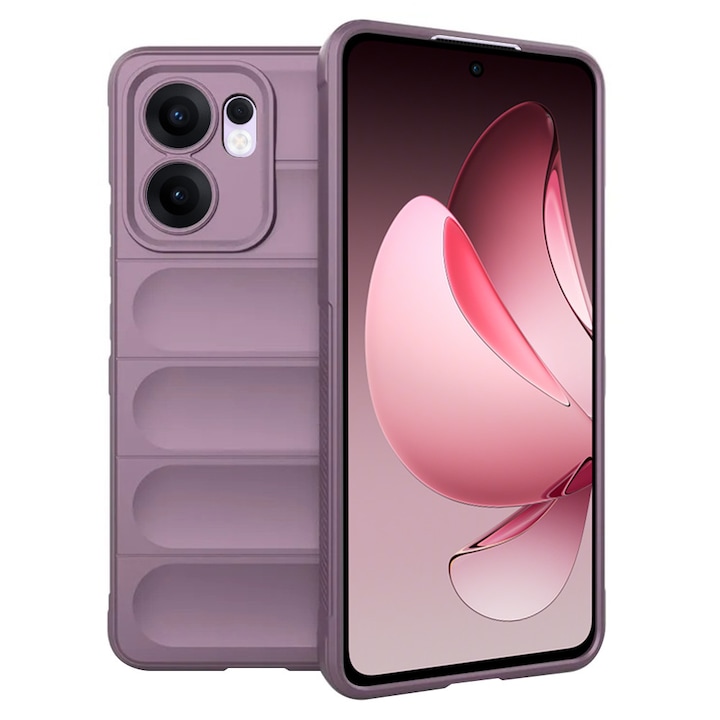 Калъф за Oppo Reno 13F 13FS 4G 5G Течна силиконова микрофибърна подплата Нехлъзгащ дизайн на въздушна възглавница Лилав