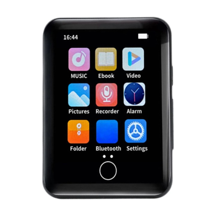 MP4 lejátszó Bluetooth-szal, Novel Readerrel, hangszórókkal, fekete, 7x5x1.2cm
