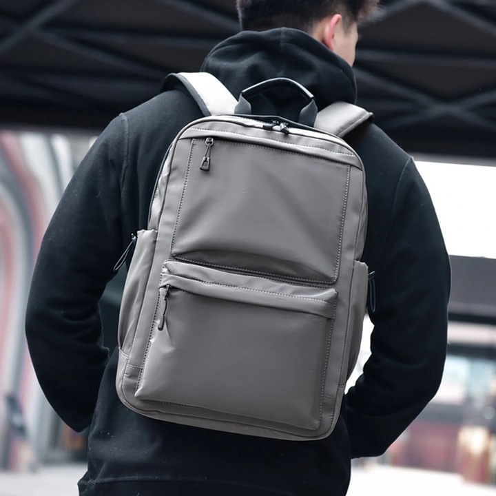 Rucsac laptop barbati YANYXR, capacitate mare, gri, 43x28.5x15.5cm