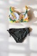 Costume de baie 2 piese, slip clasic, marime mare, bleumarin floral 8920, Negru