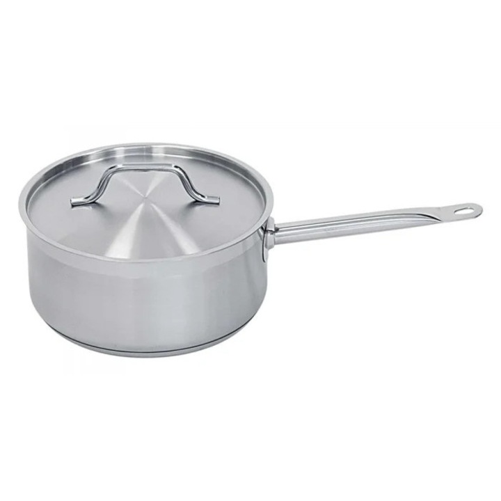 Oala din inox satinat cu maner si capac, 1.9 litri, Ø160mm, h95mm, sosuri, Stalgast Polonia