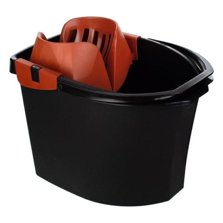 Galeata pentru Mop cu Storcator din Plastic Neagra Teracota 16lt