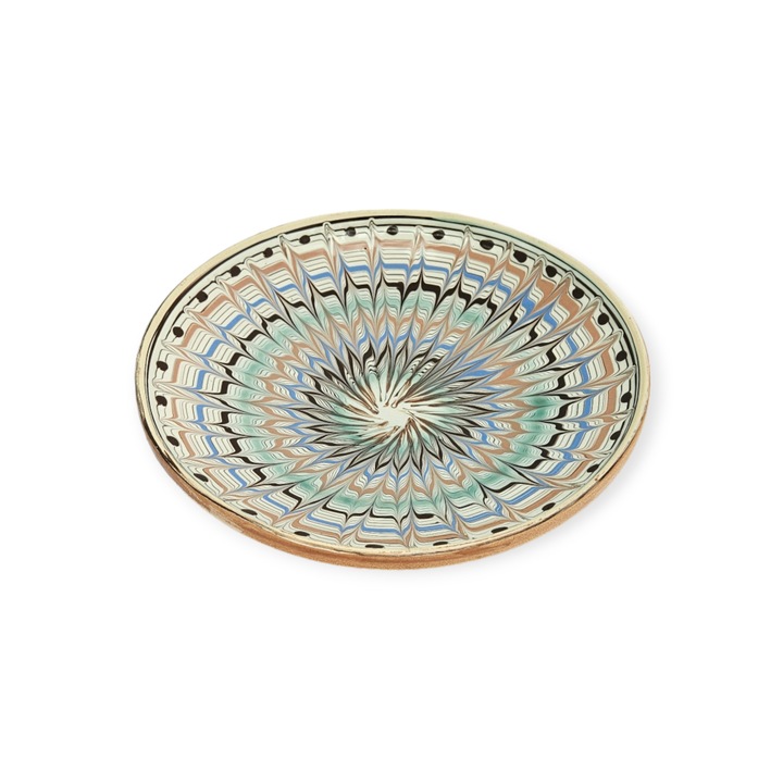 Farfurie Traditionala CERAMICA DE HOREZU, model Spic, Multicolora, 22cm