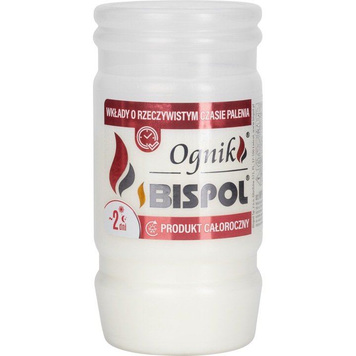 Вложка за свещ BISPOL, 48H, бяла