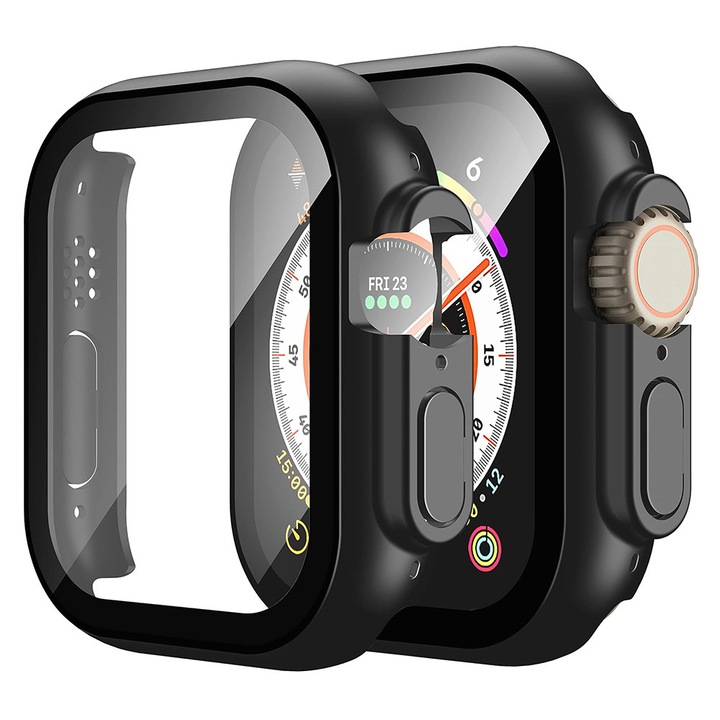 Védőtok Apple Watch Ultra/Ultra 2-höz + fólia, T62, Lexgard, Deep Dark