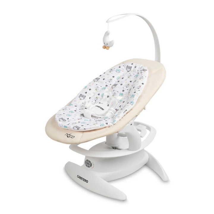 Noco 2 az 1-ben elektromos hintaszék, bézs, dallamokkal, 360°-os forgatás, 3 pozíciós dőlésszögállítás