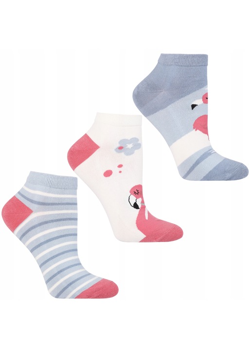 3 pár női zokni, MORAJ, alacsony, poliamid/pamut, többszínű, 38-41 EU