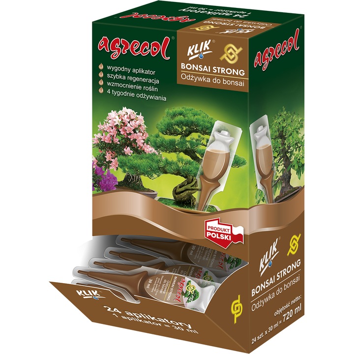 Set 24 plicuri ingrasamant pentru bonsai, Agrecol Bonsai Strong, 30 ml