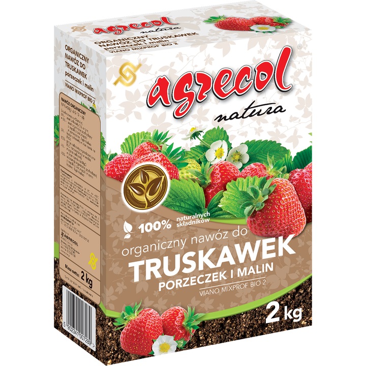Ingrasamant organic pentru capsuni Agrecol 2kg, nutrienti, 6% azot, 10% potasiu