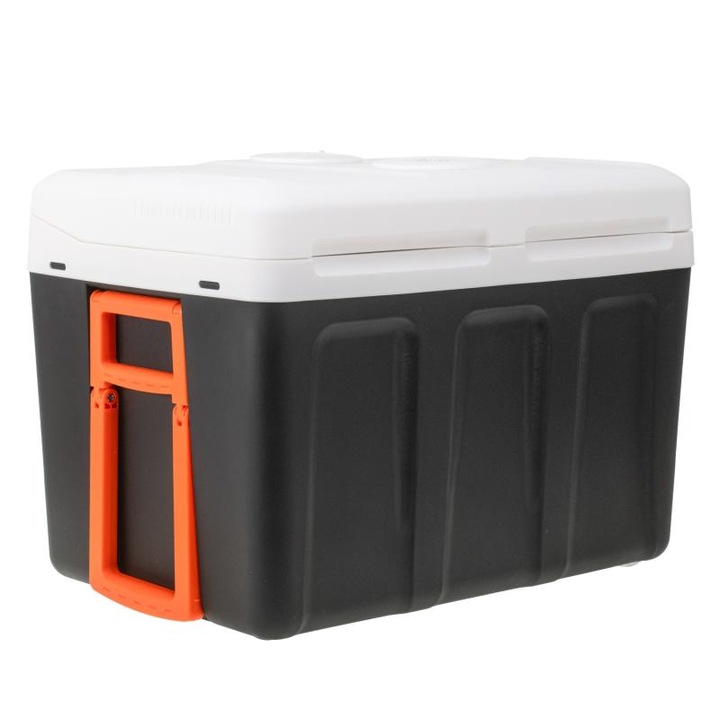 Lada frigorifica Adler AD 8090, 40 litri, 12V/220V, Functie de Racire si Incalzire, portabila, design modern, usor de utilizat, ideala pentru excursii, iesiri in aer liber, partide de pescuit, camping, Alb/Negru