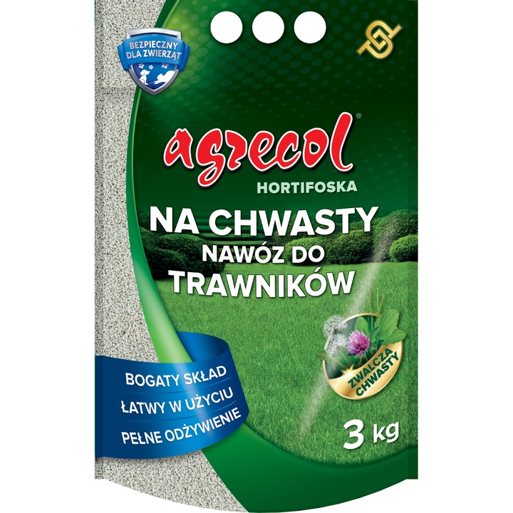 Тор за тревни площи, Agrecol, Hortifoska, 3 кг, азот 15%, многокомпонентен