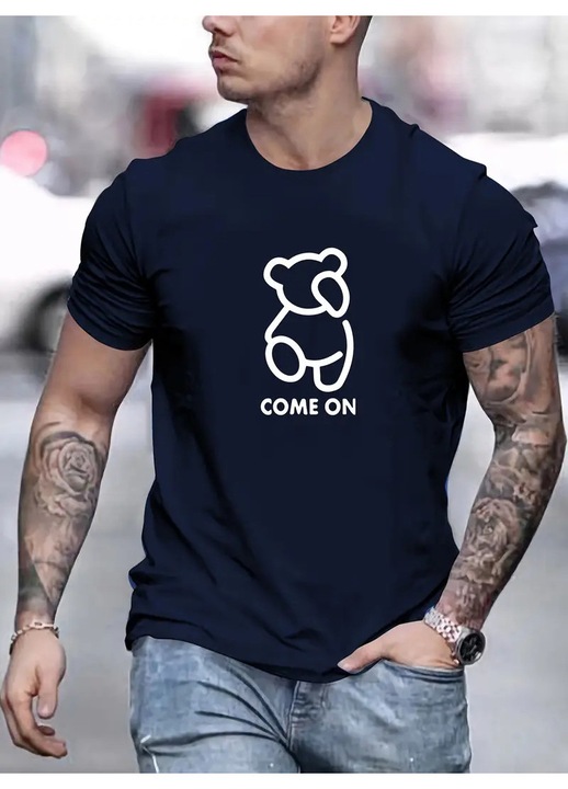 Мъжка тениска, ARREVIAN, Come ON, тъмносиня, S
