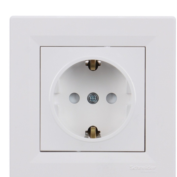 Обикновен контакт Schneider Asfora EPH9900121, вграден, включена бяла рамка