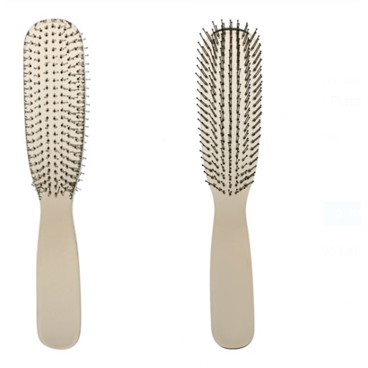 Perie Par Plata din Plastic Maro Transparent 22 cm