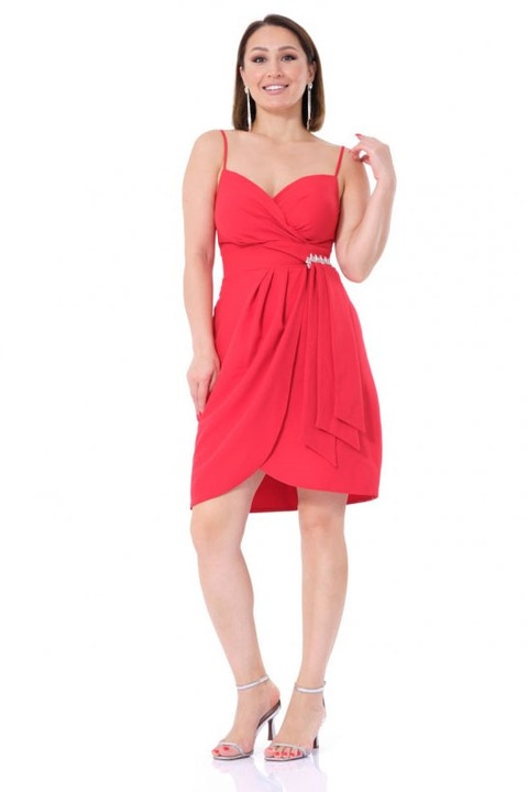 Rochie de ocazie, simpla, rosie, Marimea: 40