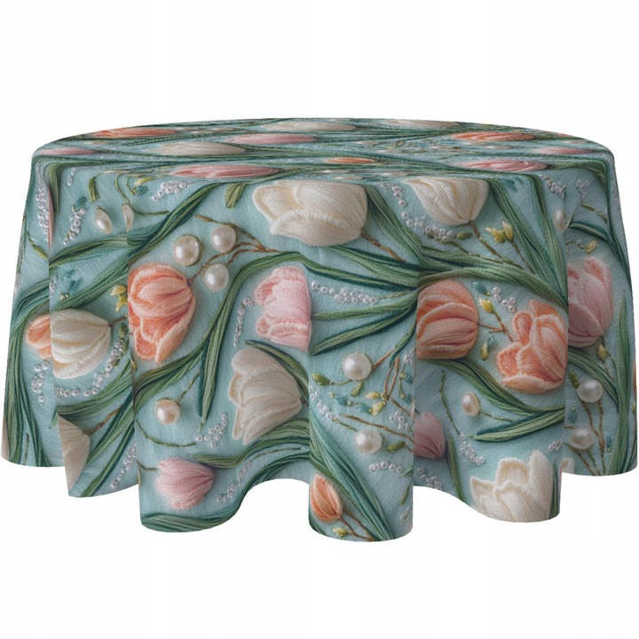 Fata de masa rotunda, Homeview, Ø140 cm, Hidrofug, rezistent la pete, multifunctional, OEKO-TEX, Pentru sufragerie si bucatarie, multifunctional, usor de curatat, 100% poliester, multicolor