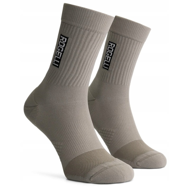 Мъжки спортни чорапи, Rogelli, DISTANCE, Комплект от 2 чифта, Сив/Зелен, Мрежест