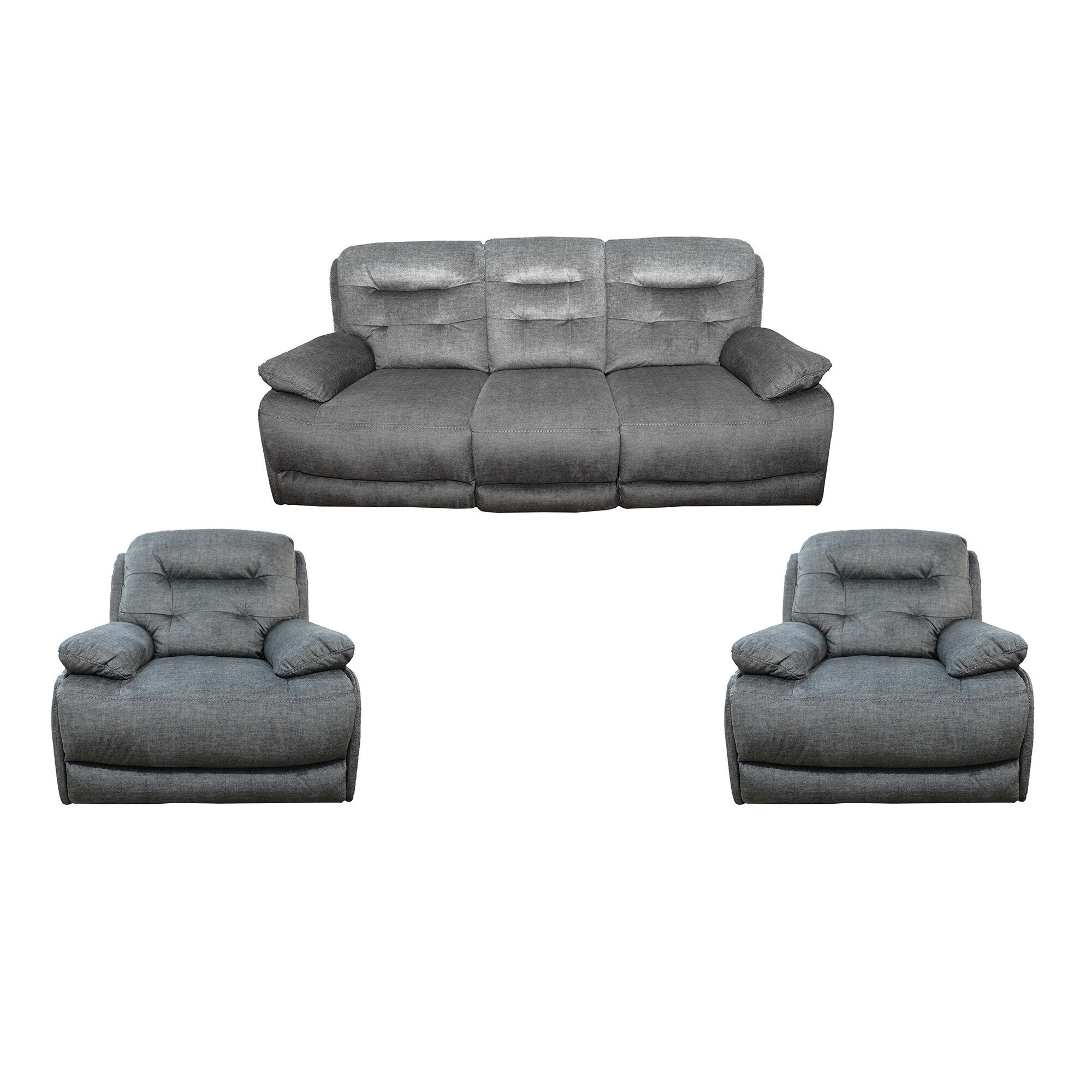 Set Canapea 3 locuri si 2 fotolii cu reclinere manuale,Md.5126