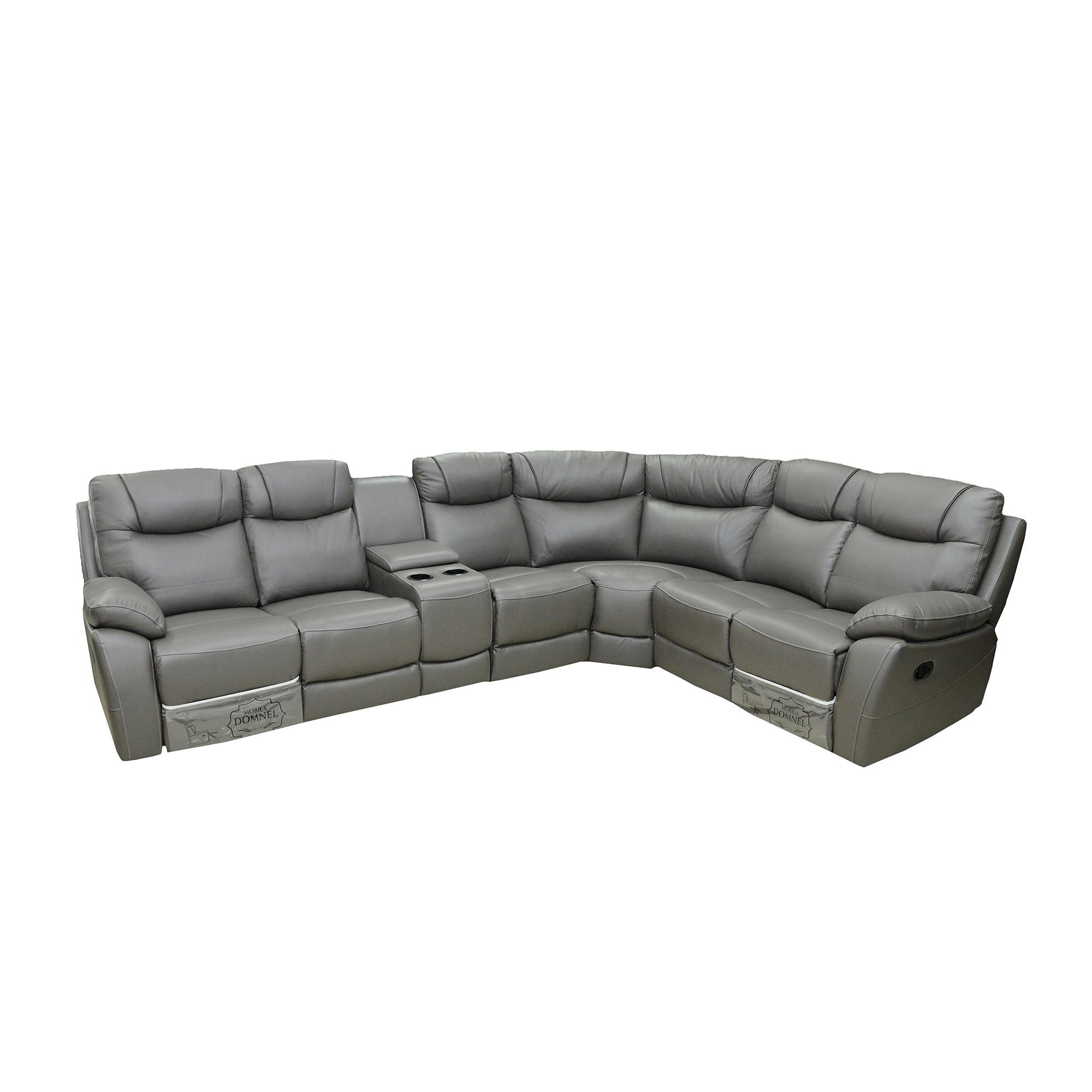 Coltar Md.3437,cu 2 reclinere manuale,piele naturala, Gri B-2032