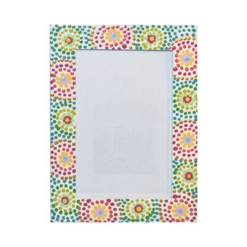 Rama de fotografie din lemn, 10/15, pictata manual si semnata, colectia cercuri pe alb Rama de fotografie din lemn, 10/15, pictata manual si semnata, colectia cercuri pe alb