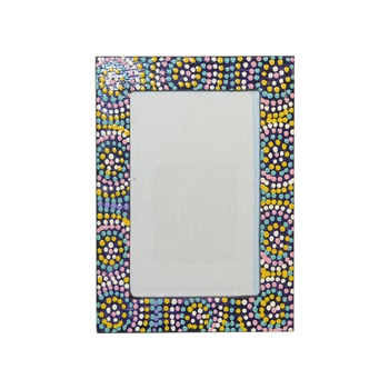 Rama de fotografie din lemn, 10/15, pictata manual si semnata, colectia cercuri pe mov Rama de fotografie din lemn, 10/15, pictata manual si semnata, colectia cercuri pe mov