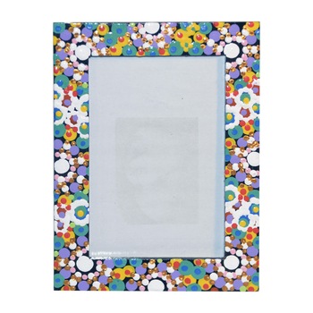 Rama de fotografie din lemn, 10/15, pictata manual si semnata, colectia puncte pe negru Rama de fotografie din lemn, 10/15, pictata manual si semnata, colectia puncte pe negru