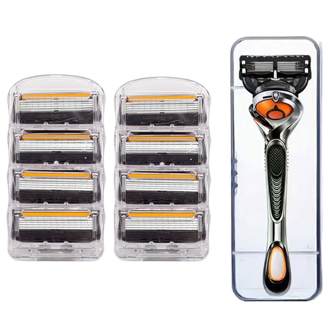 De Ras Set Aparat de Ras si 8 Rezerve cu 5 Lame Incluse, Easy Glide, Pentru Un ...