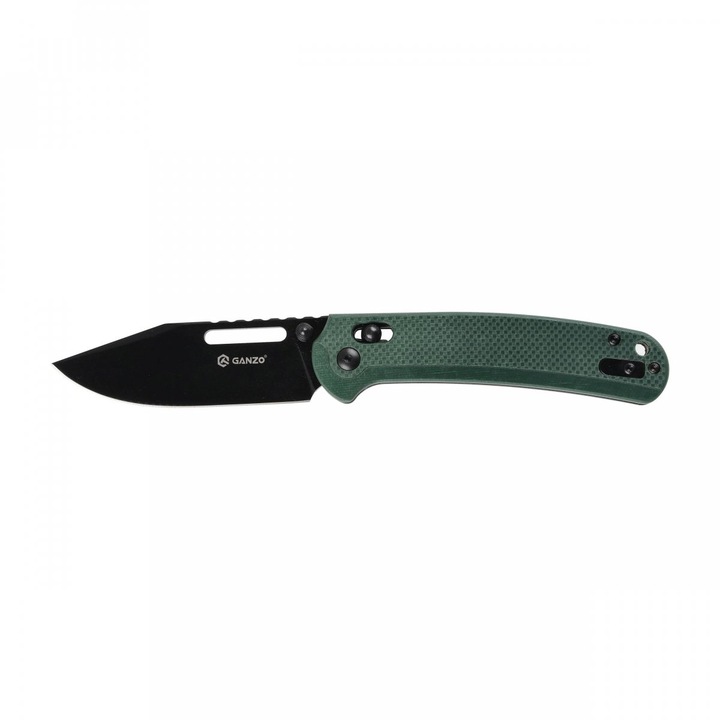 Cutit pliabil, Ganzo Firebird G768PT-GR, otel D2, negru/verde, 88mm