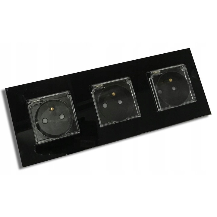 Priza BSEED, 16A, montaj standard, 60mm, negru