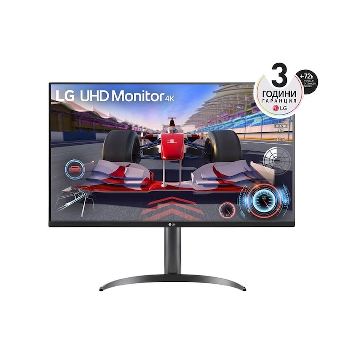 LG monitor, 32UR550K-B, 31,5", UltraFine, 4K, 3840x2160, VA, DCI-P3 90%, 4ms, 250 cd/m2, 3000:1, HDR10, USB Type-C, HDMI, DisplayPort, fekete