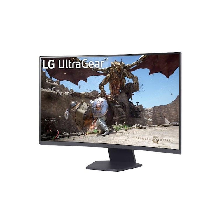 LG monitor, 32GS60QC-B, 31.5", Gaming, VA, AG, 1ms, 180Hz, 3000:1, 300cd/m2, QHD, 2560x1440, AMD FreeSync, HDR 10, HDMI, DisplayPort, dönthető, fekete