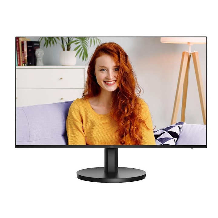 Monitor AOC, 27B3HA2, 27", IPS, WLED, 1920x1080, 100 Hz, 4ms GtG, 1 ms MPRT, 250cd m/2, 1300:1, Adaptive Sync, FlickerFree, Low Blue Mode, 2Wx2, Tilt, D-SUB, HDMI, fekete