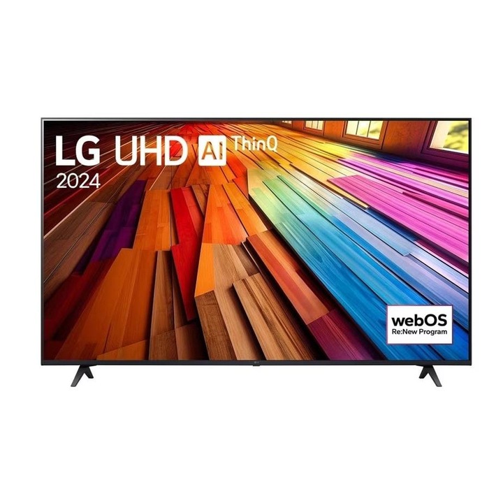 Телевизор LG, 55UT80003LA, 55", 4K, UltraHD, 3840 x 2160, webOS 24, Smart TV, WiFi, HDR10 pro, HLG, AI Sound, Черен