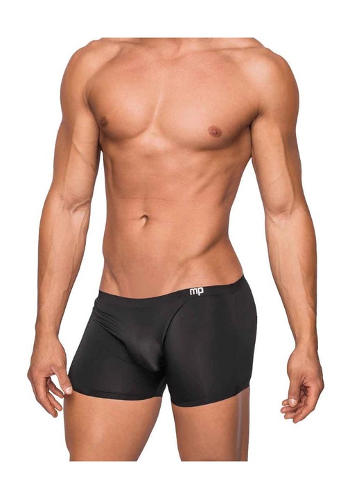 Boxeri barbati, Male Power, Seamless Sleek, cu logo, fara cusaturi, negru, marime S