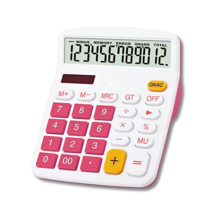 Настолен калкулатор OSALO OS-837VC 8454723, ABC12 с цифров дисплей, 14 х 11 см, Розов