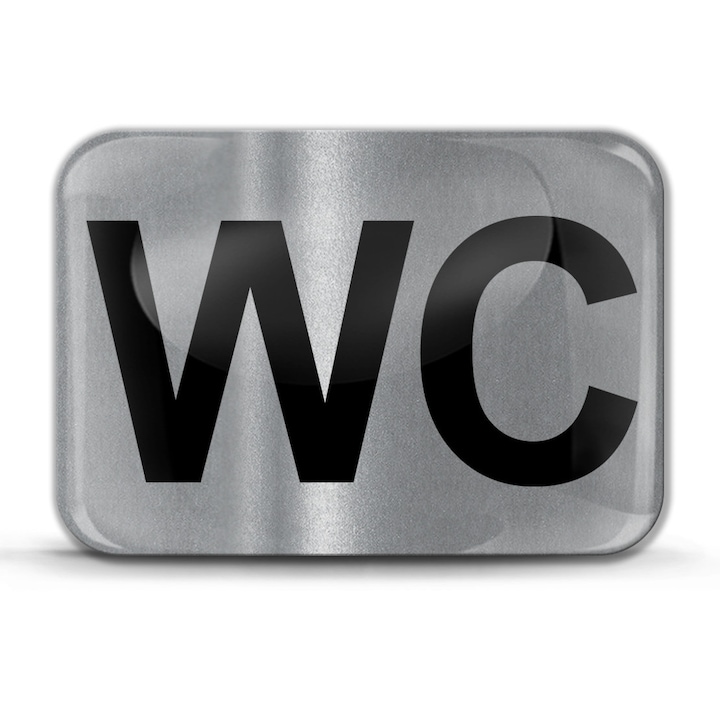 Комплект 3D силиконови стикери Biomar Labs, подходящи за входни врати, Знак за тоалетна, WC символ, 60 мм х 45 мм KS 208