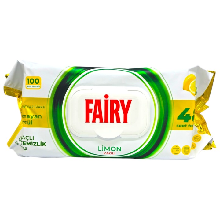 Servetele umede Fairy Cleaning multisuprafete, Lemon, 100 buc
