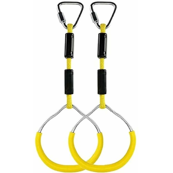 Inele pentru bara de maimuta pentru copii, accesorii pentru cursa cu obstacole pentru razboinicii ninja din curte, inele portabile de gimnastica rezistente pentru antrenament de forta