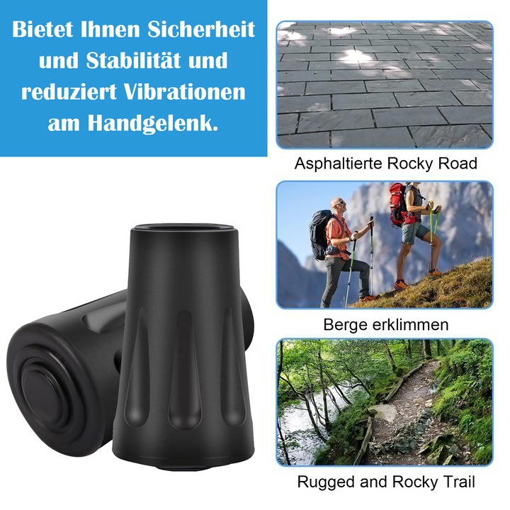 Bete de trekking Enforose, varfuri din cauciuc durabil, absorbtie a socurilor, set de 3