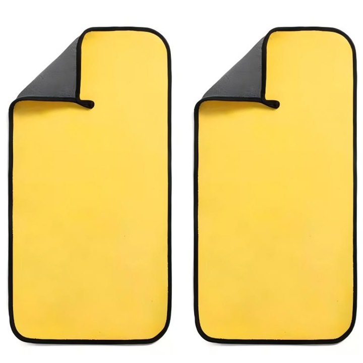 2 set，Laveta auto, Microfibra, 30x60 cm, Galben，gri