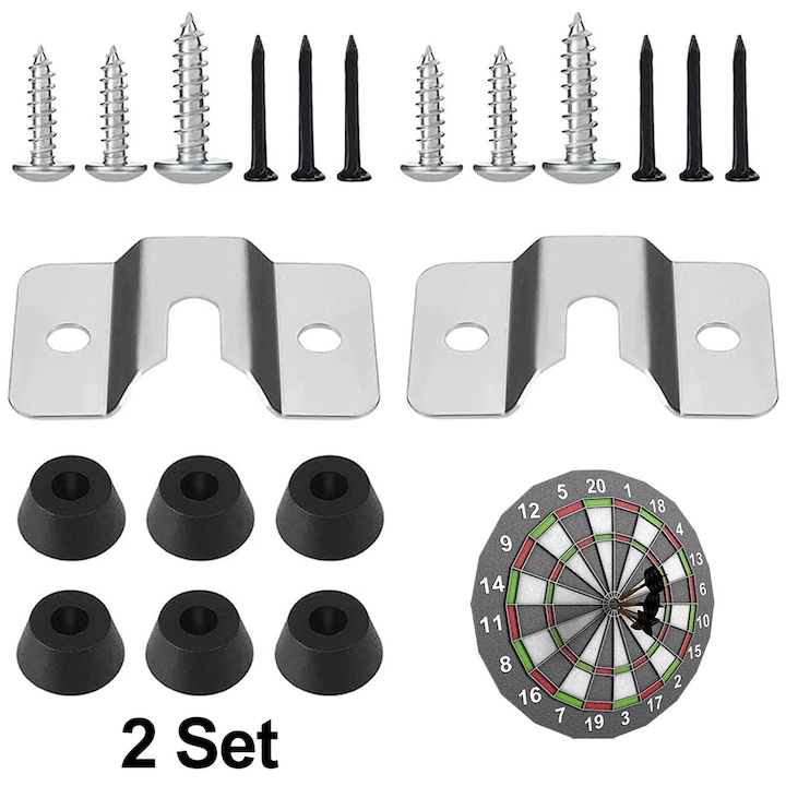 Suport montare tabla de darts din otel laminat la rece, Enforose, sistem U pentru securitate, portabil, usor de asamblat