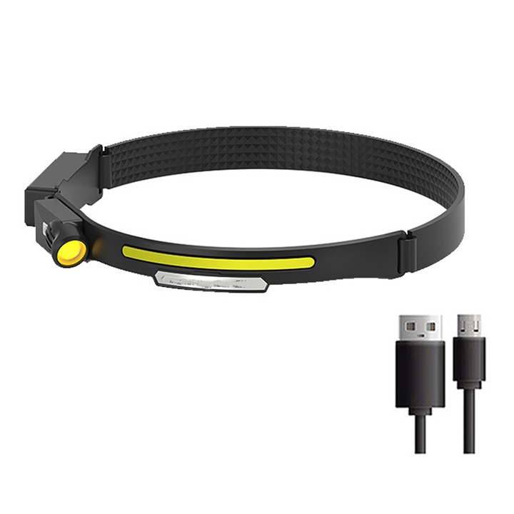 Акумулаторен фенер Enforose, многофункционален комплект, функции за прожектор и широкоъгълно осветление, водоустойчив, регулируема силиконова лента