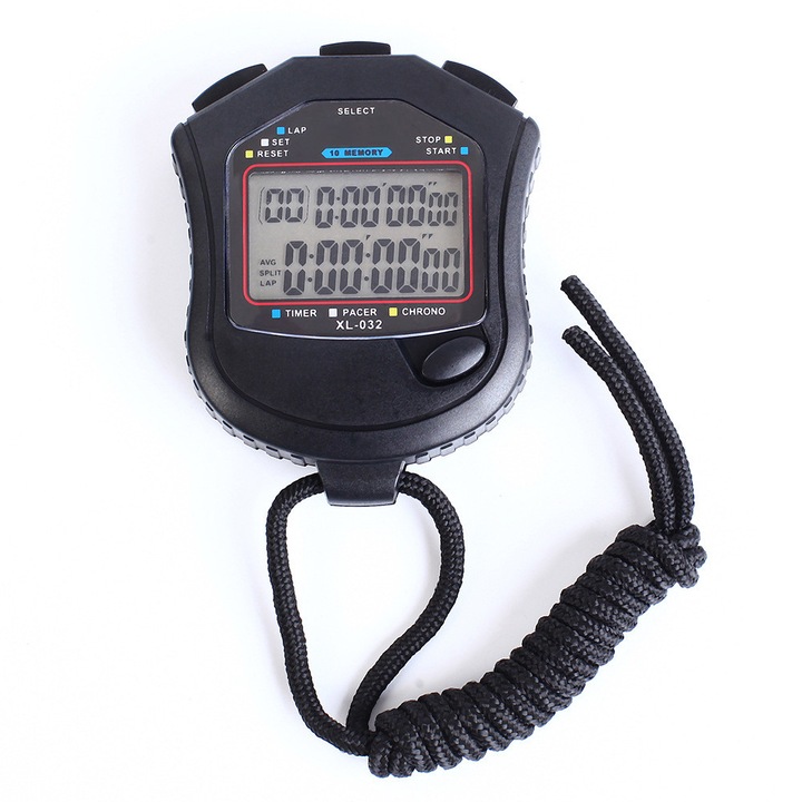 Elektronikus sport stopperóra, vízálló multifunkcionális digitális időzítő, nagy kijelzővel sportedzőknek és gyermekedzésekhez