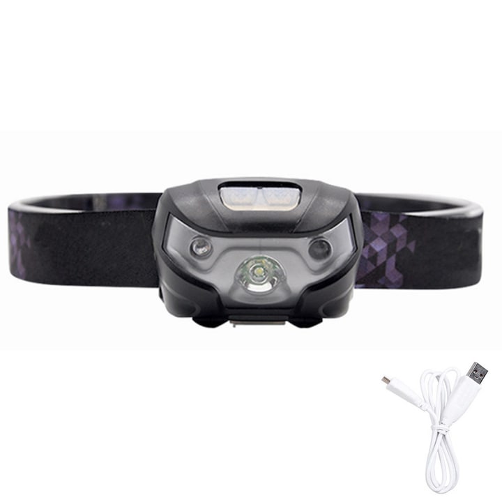 Lanterna LED reincarcabila Enforose, 160 Lumeni, 5 moduri de iluminare, banda confortabila, pentru alergare si drumetii