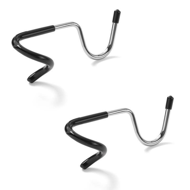 Carlige de camping Enforose, set 2 bucati, inox, design spiralat, rezistent, antiderapant