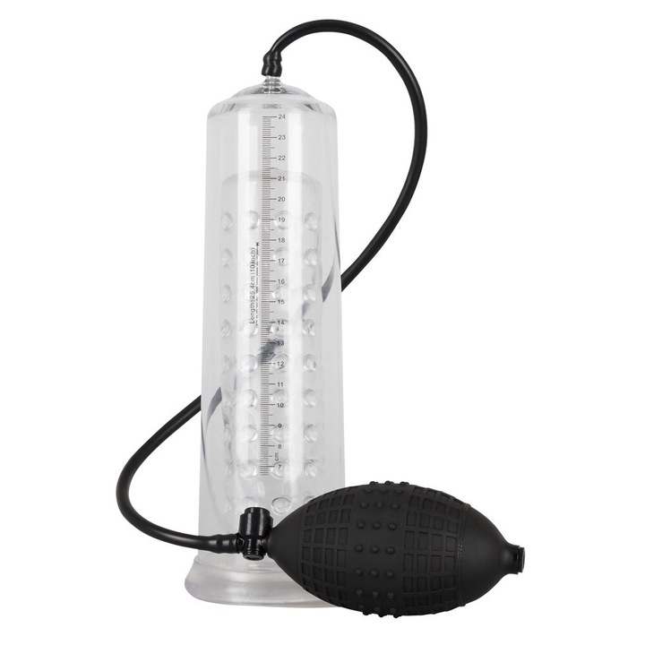 Секс помпа, Mister B, със силиконов ръкав, прозрачна, 25 см