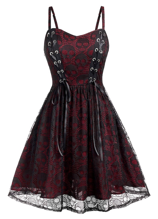 Rochie mini, Fokelyi, rosie, dantela, poliester, S INTL