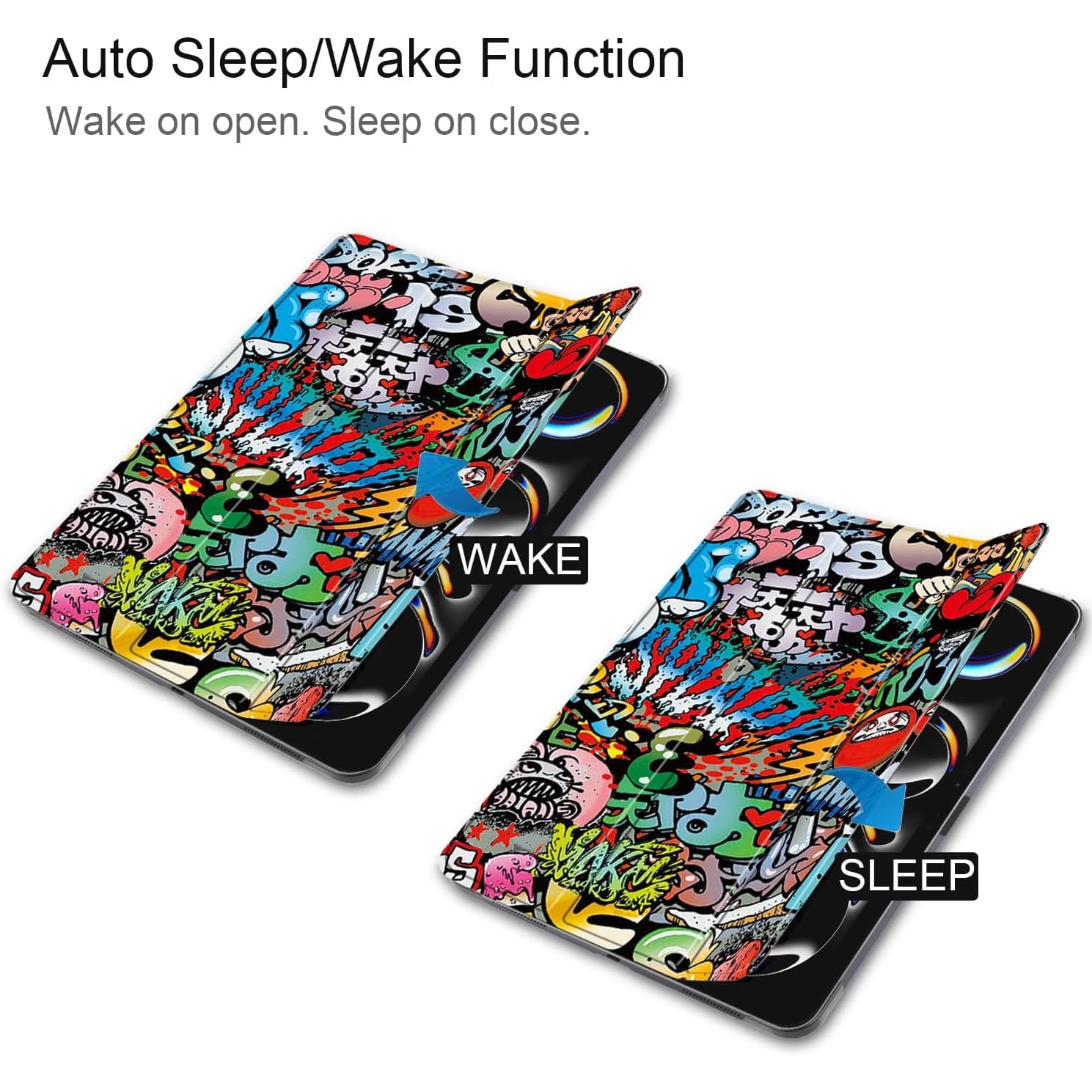 Husa tableta pentru, iPad Pro 13"(2024), auto functie sleep/wake tip stand, 13 inch, graffiti