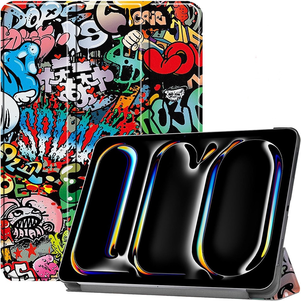 Husa tableta pentru, iPad Pro 13"(2024), auto functie sleep/wake tip stand, 13 inch, graffiti